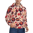 thumbnail image 2 of Xecao Skull rock record music heart Pattern Men's Adult Pullover Hoodie,Hooded Sweatshirt-Small, 2 of 7