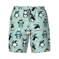 thumbnail image 4 of Lsque Mens Swim Trunks Winter Skiing Penguin Pattern - Bathing Suit Compression Liner - Beach Swim Shorts Swimwear - (S-3XL) - Stretch Quick Dry -Small, 4 of 9