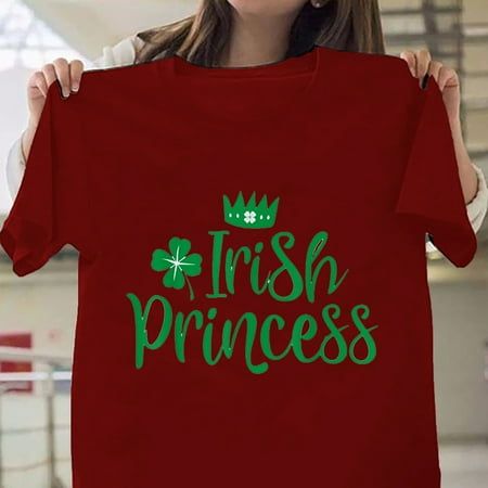 

Ayolanni St Patricks Day Scrub Tops for Women Women s Fashion Casual Printing O-Neck Loose Short Sleeve T-Shirt Pullover Tops