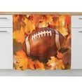 thumbnail image 2 of Fall Football Small Sink Skirt 10"Wx11"L,Dustproof Under Sink Curtain with Self Adhesive Tape,Thanksgiving Maple Leaf Orange Yellow Cabinet Curtain Cover for Bathroom Vanity,Kitchen Storage Shelf,RV, 2 of 9