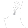 thumbnail image 3 of Bling Jewelry Womens Etched Puffed Raindrop Teardrop Earrings Fishhook Sterling Silver 1.5 Inch, 3 of 5