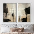 thumbnail image 2 of IDEA4WALL Framed Canvas Print Wall Art Set Urban Contrast and Elegance Black and White with Beige Abstract Graffiti Pop Art Modern Wall Decor Minimal Cool Artwork for Home Decor - White 16"x24"x2, 2 of 5