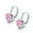 Pink, variant on 18K White Gold Plated Heart Shaped Midnight Blue Diamond CZ Solitaire Hoop Earrings For Woman