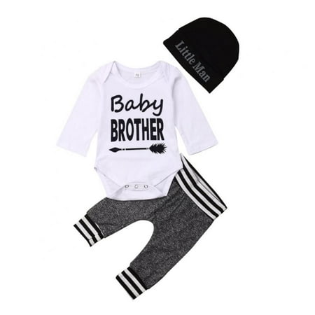 

Baby Boy Clothes Newborn Boy Outfit Infant Romper Long Pants Set Hat 3PC Toddler Clothes Infants Bodysuits 0-18 Months