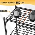thumbnail image 4 of 5-Tier Metal Shelving Unit with Hooks and Leveling Feet - Sturdy, Wobble-Free Storage Rack for Garage, Kitchen, Pantry , 17.7"W x 11.8"D x 72.2"H, Black, 4 of 9