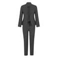thumbnail image 4 of MDUKONU Women's 2-Piece Suit Set - Shawl Collar Blazer & Jogger Pants Grey XXXL, 4 of 5