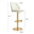 thumbnail image 5 of TOV Furniture Maven Cream and Gold Adjustable Swivel Stool, 5 of 7