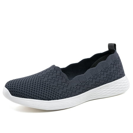 

Poemlady Women s Mesh Ballet Casual Flat Walking Slip on Loafer Shoes Deep Gray US6.5