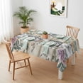 thumbnail image 2 of Vintage Flower Rectangle Tablecloth Gray Pink Orange Rose Floral Plaid Country Waterproof Wrinkle Free Soft Table Cloth Spill-Proof Washable Table Cover for Dining Party Picnic 60 x 102 Inch, 2 of 9