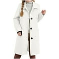 thumbnail image 2 of ZOYOEN Girls Trench Coat with Pockets- Lapel Elegant Single Breasted Casual Kids Winter Overcoat White Size 14, 2 of 6