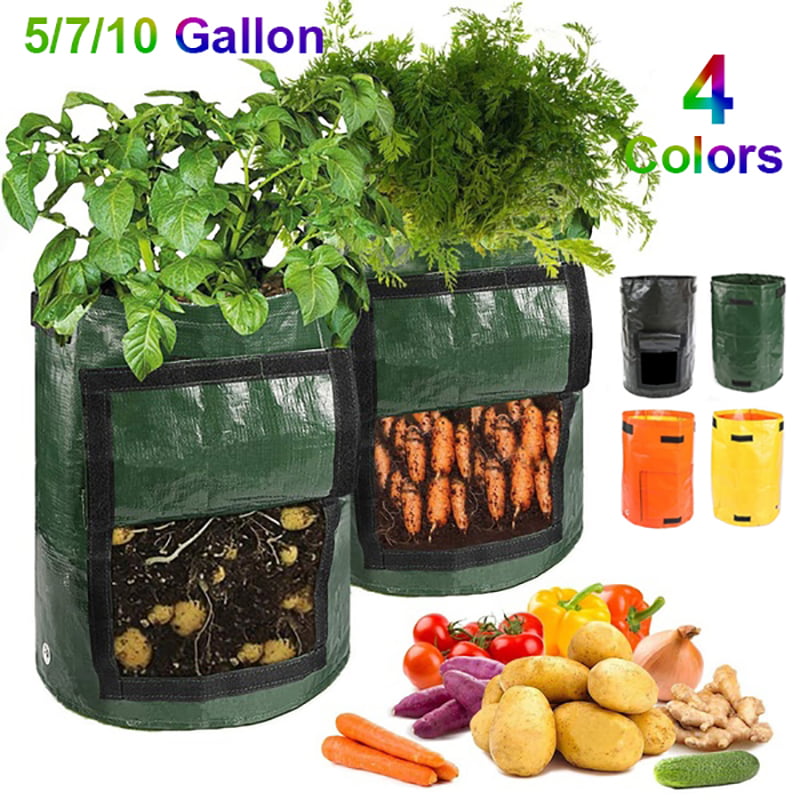 5*45cm 10 Gallons Garden Grow Bag Sack Reusable Potato Vegetable Planting Bag 