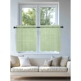 thumbnail image 4 of Sage Green Tier Curtains 36 Inch Length,Sheer Curtains for Bedroom Living Room Window Grid Checkered Plaid Gingham Lattice Trellis Small Half Window Kitchen Curtains & Drapes 27.5"x36" 2 Panels, 4 of 6