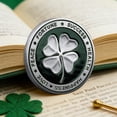 thumbnail image 6 of Four Leaf Clover Good Luck Coin - Wealth Success Health Peace Gift for Family Friends - Relief Design Wallet Ornament, 6 of 6