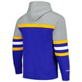 thumbnail image 3 of Men's Mitchell & Ness Blue/Gray St. Louis Blues Head Coach Pullover Hoodie, 3 of 4