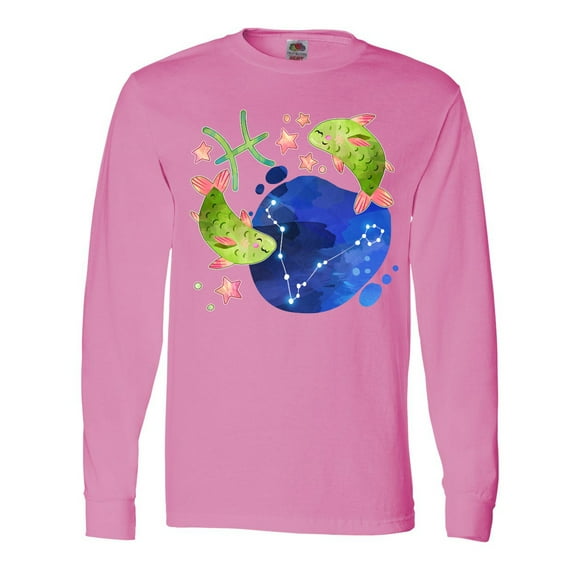 Inktastic Pisces Constellation Zodiac Sign Illustration Long Sleeve T-Shirt