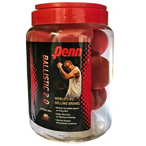 Penn Ballistic 2.0 Racquetball Jug (12-Balls) (Great for Indoor or Outdoor Play (Lightning Fast)