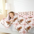 thumbnail image 4 of Manfei Gingerbread Man Queen Comforter Set for Teens, Merry Christmas Bedding Sets, Princess Cartoon Bowknot Reversible Bedding Comforter Set, Breathable Home Decor, 3 Pieces, 4 of 8