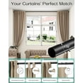 thumbnail image 3 of Tension Curtain Rod, 42 to 160 Inch, Extra Long Tension Rod for Windows, Heavy Duty Black Curtain Rods for Windows, Room Divider Curtain Rod, Shower Rods for Bathroom, Anti-slip, Adjustable, 3 of 16