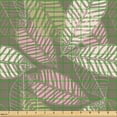 thumbnail image 2 of Ambesonne Botanical Fabric by the Yard Upholstery, Modern Leaves Leafy Print, 1 Yard, Green Brown Pale Pink, 2 of 5