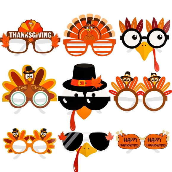 Gafas de Acción de Gracias Konsait Funny Turkey, paquete de 24