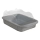 thumbnail image 5 of Caja de arena para gatos semicerrada abierta, inodoro profundo, arenero, bacinilla, bandeja de arena para gatos 43x28x18cm Gris, 5 of 9