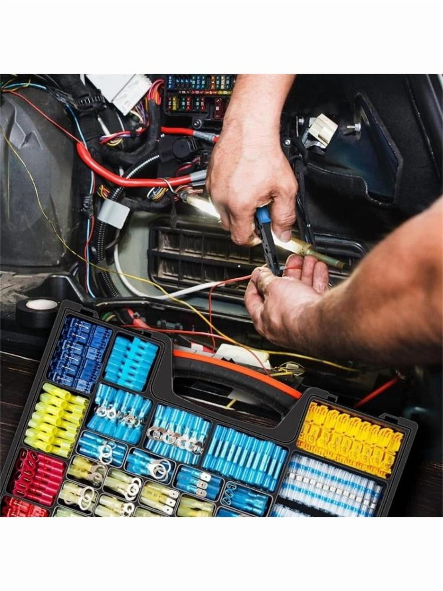 1500pcs Heat Shrink Spades Terminals Connectors set Electrical Spades Connectors Assortment for Quick Wire Connection