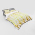 thumbnail image 3 of Ambesonne Ethnic Bedding Set 3 Pcs, Prehistoric Ombre Borders, Twin, Yellow and White, 3 of 3