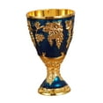 thumbnail image 5 of jicheng Vintage Medieval Goblet Engraved Zinc Alloy Vintage Handcraft Metal Cup gold blue, 5 of 9