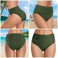thumbnail image 2 of High Waist Swimwear Bottoms for Women Stretchy Fabric Swim Short Pants Soft Pleated Design Summer Bathing Shorts White XL, 2 of 4