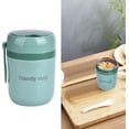 thumbnail image 3 of Frasco de Alimentos Aislado, Recipiente de Alimentos de Doble Capa Termo de Sopa Aislado con Cuchara Plegable y Tapa con asa para Viajes (Verde), 3 of 4