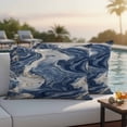 thumbnail image 2 of Outdoor Pillow Cover Abstract Blue White Wave Set of 2 Waterproof Throw Pillowcases Modern Style Decorative Patio Furniture Pillows for Couch Garden Indoor & Outdoor Use, 2 of 9