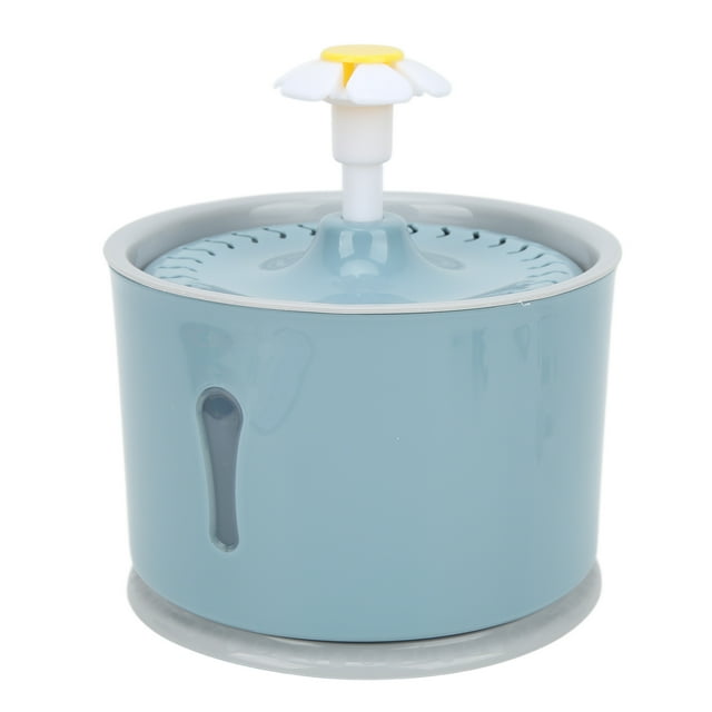 Fuente para beber para mascotas, dispensador de agua inteligente para gatos con circulación automática de agua con filtro y luz LED, 2,4 L, gris