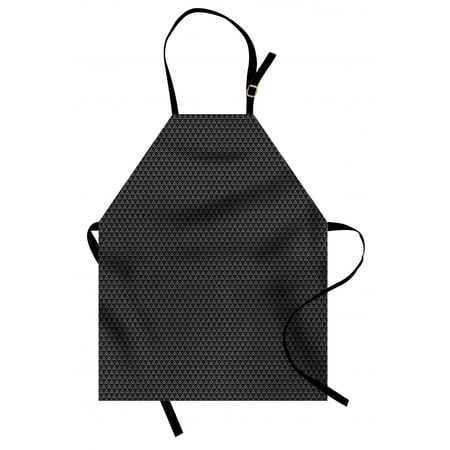 Abstract Apron  Geometric Diamond Lines Chevron Inspired Dark Tones Continuous Pattern  Unisex Kitchen Bib with Adjustable Neck for Cooking Gardening  Adult Size  Grey and Charcoal Grey  by Ambesonne