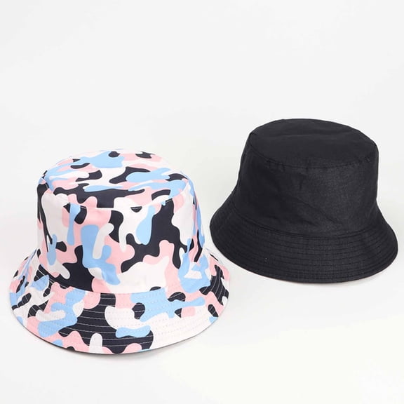 Awdenio Bucket Hats Adult Male And Female Fisherman Hats Camouflage Pattern Double Sided Fisherman Hats Wear Outdoor Sunscreen Sun Hats On Both Sides