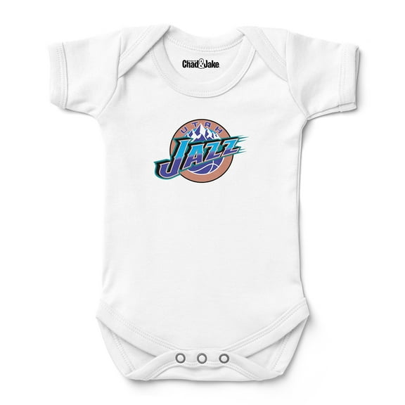 Newborn & Infant Chad & Jake White Utah Jazz Hardwood Classic Bodysuit