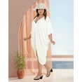 thumbnail image 3 of HAPPY BAY Women's Viscose Summer Button Closure Beachwear Duster Cardigan Beach Kimono for Women 3X-4X White, Plain, 3 of 5