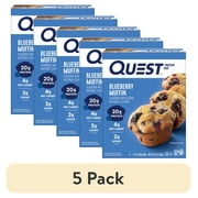 (5 pack) Quest Protein Bar, Blueberry Muffin Flavor, 20g of Protein, Gluten Free, 4 Count