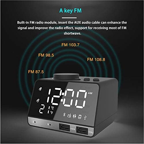 Ziivron Despertadores para Recamaras, Radio Despertador Digital LED de