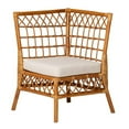 thumbnail image 3 of Pemberly Row Modern Honey Rattan 3-Piece Dining Nook Banquette Set, 3 of 9