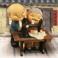 thumbnail image 3 of CIYISON Romantics Resins Loving Old Couple Statue Sculpture for Home and Wedding Decors, 3 of 16