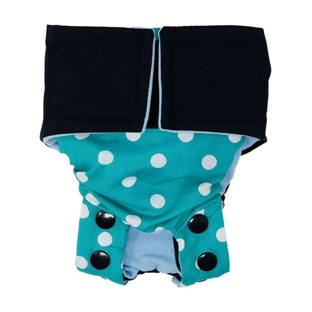 Barkertime Turquoise Blue Polka Dot Cat Diaper Snappy
