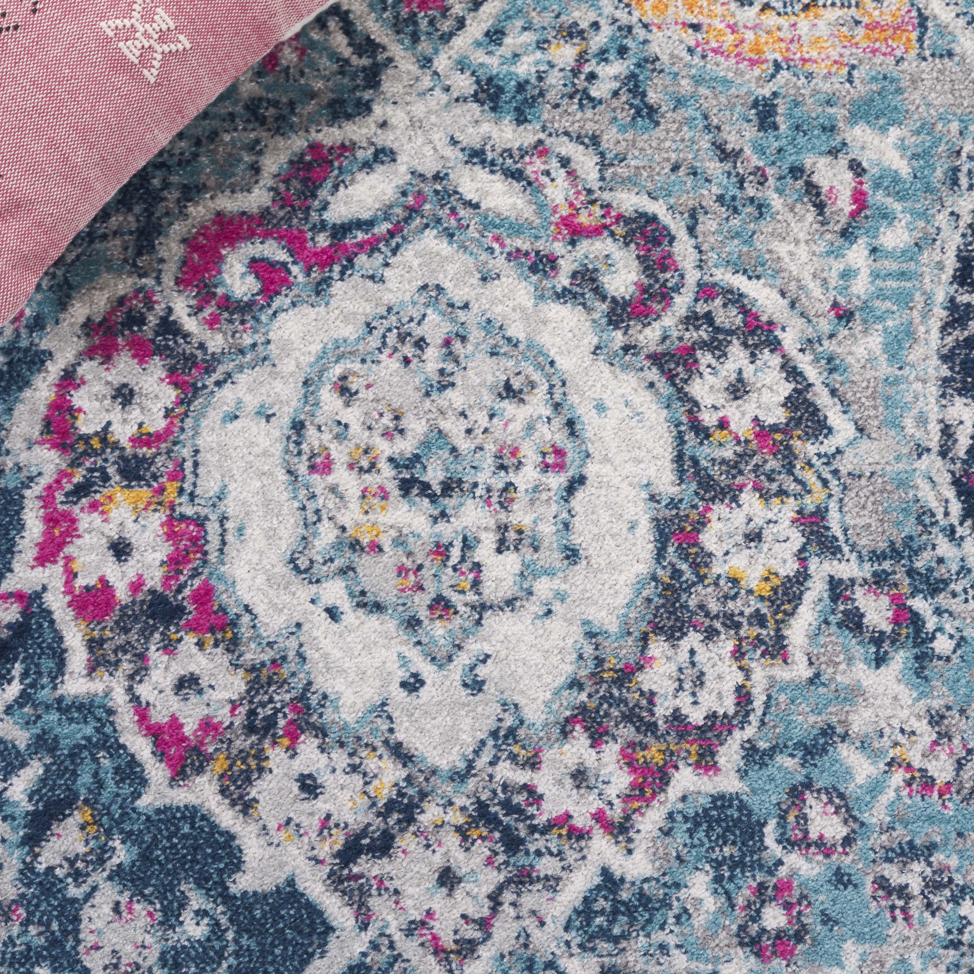 Safavieh Madison Hope Floral Area Rug, Blue/Gray, 3' x 3' Round