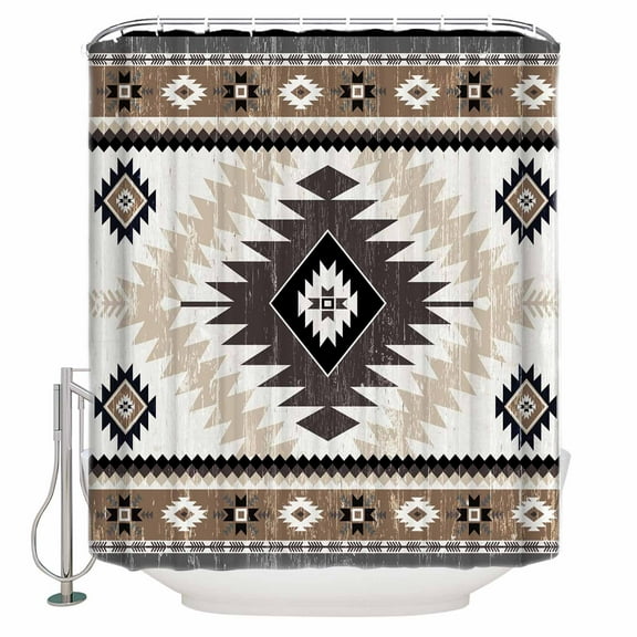 Shower Curtain Bathroom Set Vintage Aztec Southwest Wind Waterproof Fabric Shower Curtains with Grommets&Hooks Country Farmhouse Privacy Bath Curtain for Bathtub 36x72in