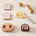 thumbnail image 4 of Robud 7PCS Wooden Cutting Food Playset - Montessori Pretend Kitchen Toys for Toddlers, Role Play Gift for Boys & Girls, Dessert, 4 of 15