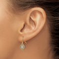 thumbnail image 3 of 14k Yellow Gold and Rhodium Dangle Earrings for Women with Mandala Design, Heart and Petal Motifs, Two-Tone Drop Style, Symbolizing Love and Harmony, Elegant Spiritual Jewelry, 3 of 6