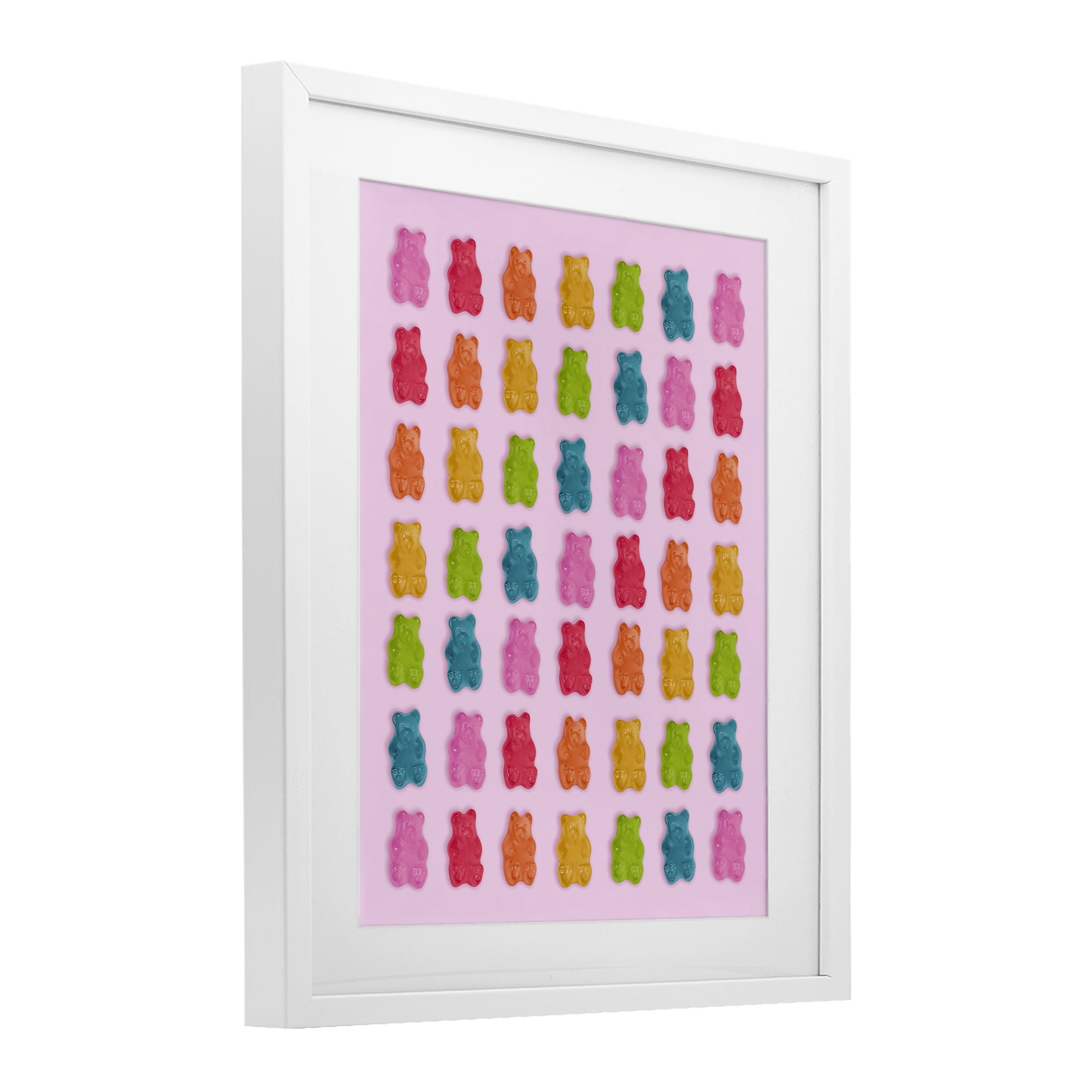 Stupell Industries Soft Rainbow Bears on Pink White Framed Print Under Glass, design by LISH Creative