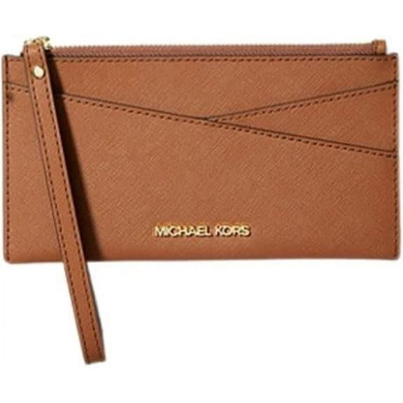 Michael Kors Womens Jet Set Medium Logo Crossover Wristlet 35H1Gtvw2L-230 (Luggage)