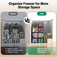 thumbnail image 6 of 2 Pack Freezer Organizer Bins,Stackable Deep Chest Freezer Pantry Organizer Bin, Foldable Baskets with Handles, Black Storage Container Baskets for 5/ 7 Cu.FT Deep Freezer Sort Frozen Meats, 6 of 9