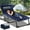 F17 Stripe Bed+Blue Pad, variant on Lilypelle Portable Folding Camping Cot Bed, Lounge Chair for Pool, Beach, Patio Adjustable 4-Position Adults Reclining Folding Chaise with Pillow