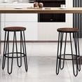 thumbnail image 3 of Lavish Home 24-Inch Barstools with Hairpin Legs, Dark Walnut, Set of 4, 3 of 8